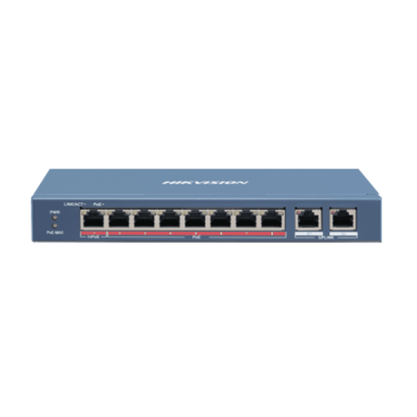 Hikvision DS-3E0310HP-E 8-Port Fast Ethernet PoE Switch with 2 Uplink Ports