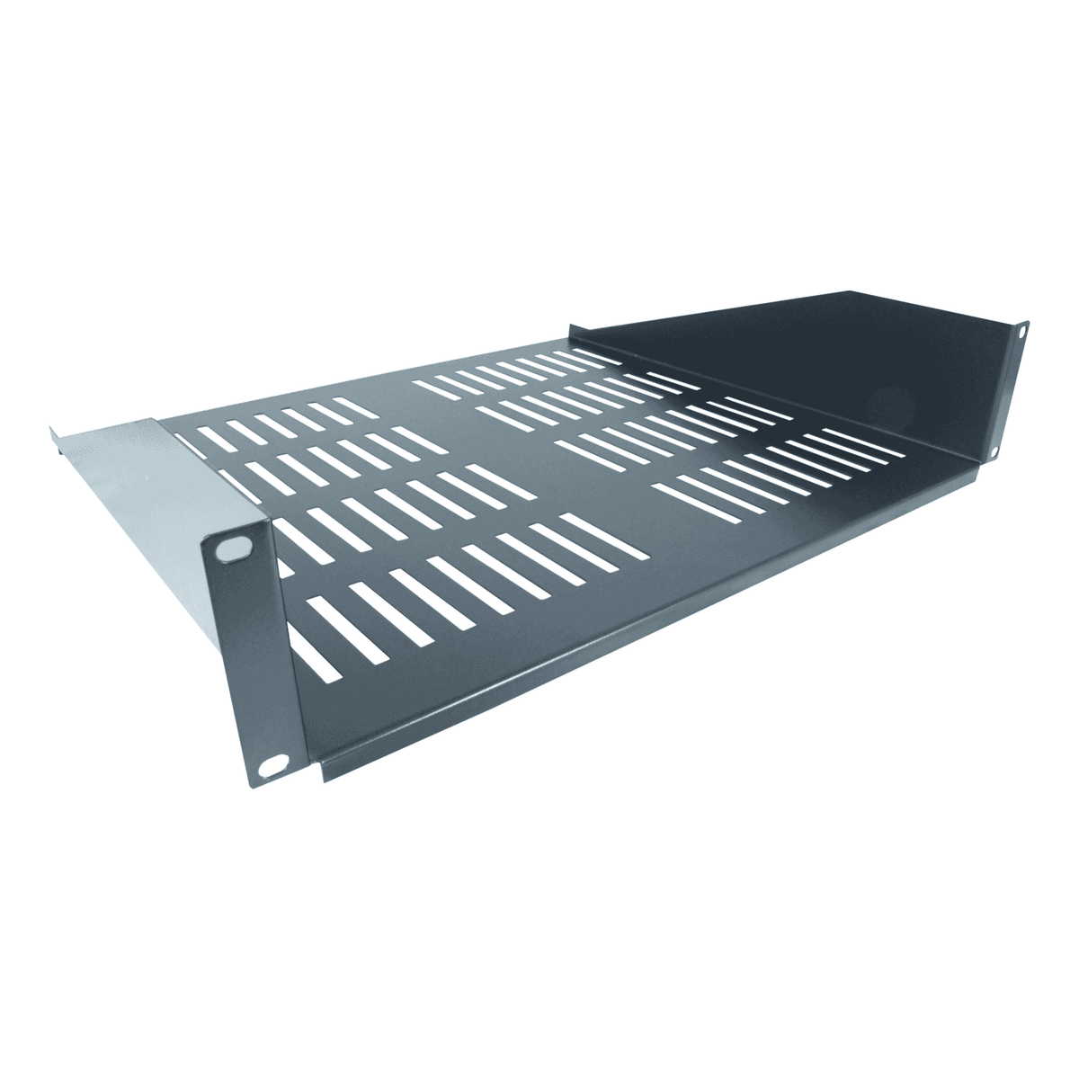 2U Cantilever Shelf - 400mm Deep, Black, Heavy-Duty Equipment Support