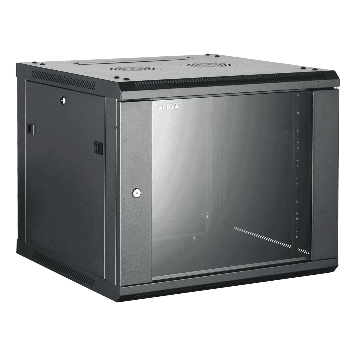All-Rack CAB9WB450BLK 9U 450mm Deep Wall Mount Cabinet, Black