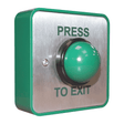 RGL EBGBWC02/PTE Green Stainless Steel Push to Exit Mushroom Button