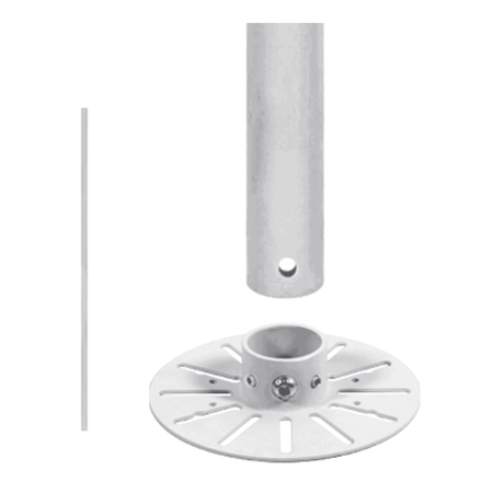 B-Tech BT5935-100/W 38mm Diameter Pole for System V Range White 100mm