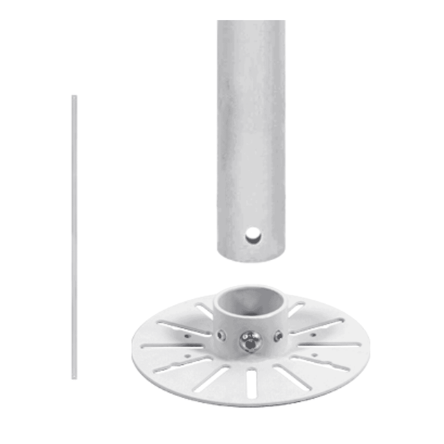 B-Tech BT5935-100/W 38mm Diameter Pole for System V Range White 100mm