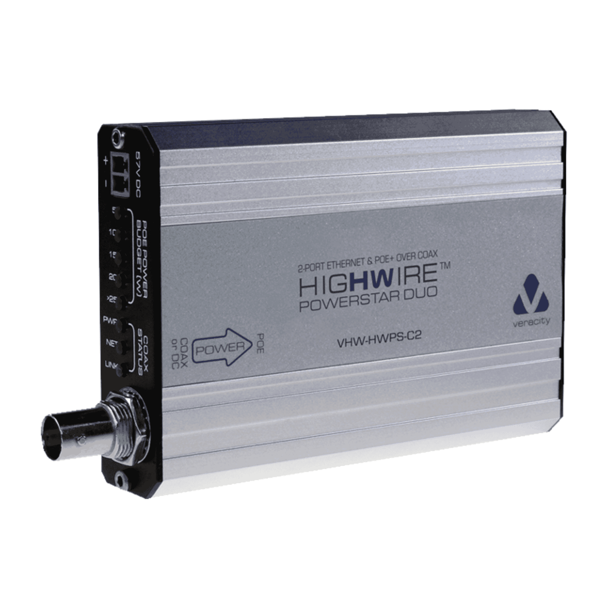 Veracity VHW-HWPS-C2 HighWire Powerstar Compact Unit, Dual PoE Output