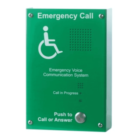 C-Tec EVC302GS Green Handsfree Emergency Voice Communication Outstation – Surface Mounted