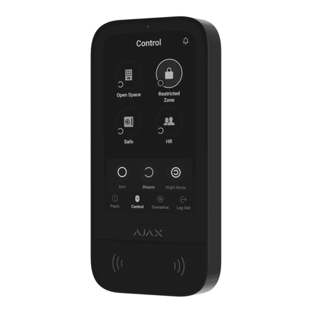 Black Touchscreen Keypad for Security Systems