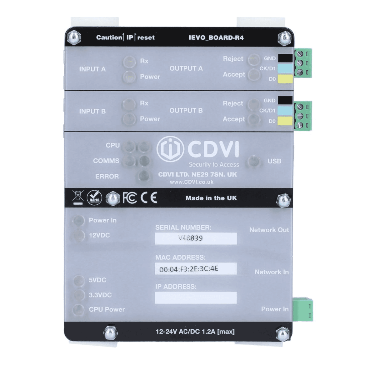 CDVI ievo-MB10K Interface Board - 10,000 User Capacity for Fingerprint Readers