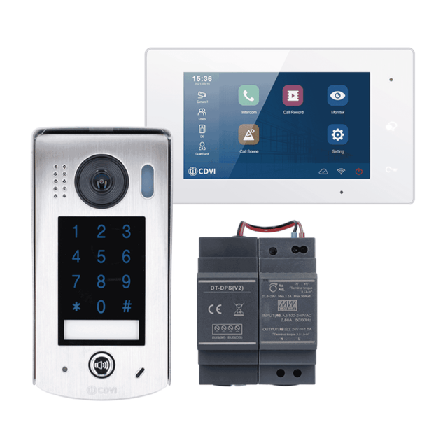 2EASY CDV-4796KP-DXW 2-Wire 1-Way Video Entry Kit, WiFi White Monitor and Keypad Door Station