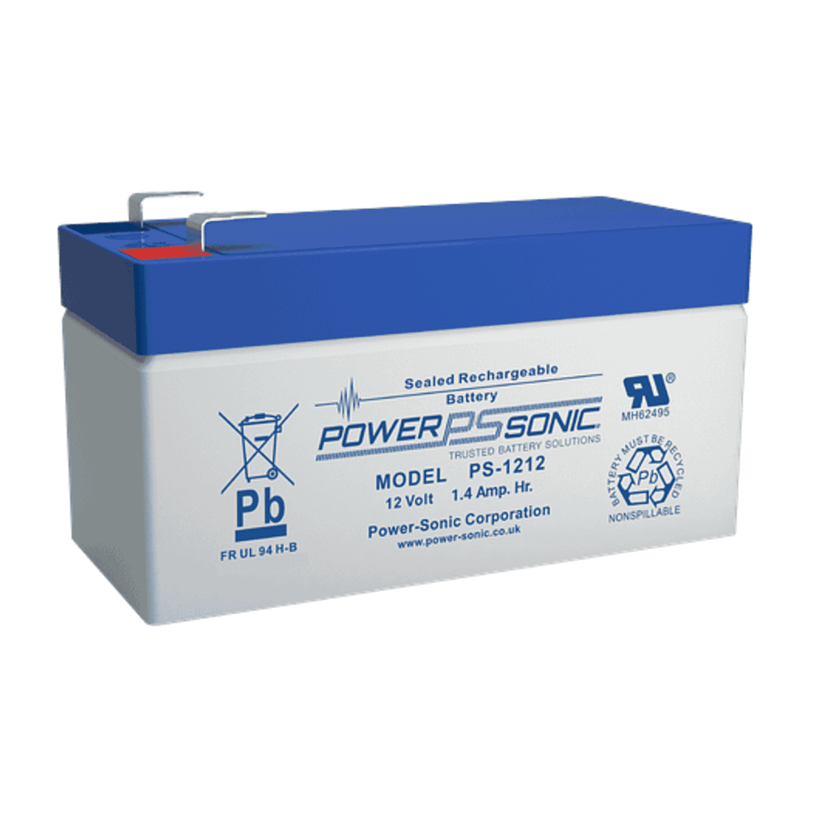 Power Sonic PS-1212VDS F1 12V 1.2Ah VdS Approved Sealed Lead Acid Battery - Trusted Backup Power