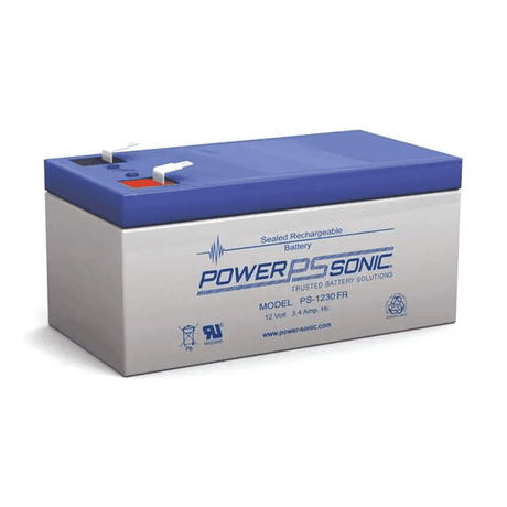 Power Sonic PS-1230VDS F1 FR 12V 3Ah Sealed Lead Acid Battery, VdS Approved, Flame Retardant