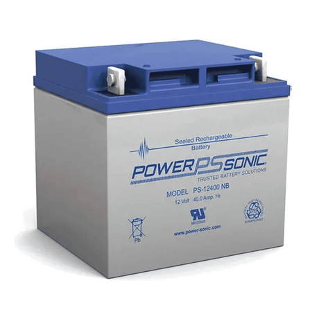 Power Sonic PS-12400 M6 FR 12V 40Ah Flame Retardant Sealed Lead Acid Battery - General Purpose
