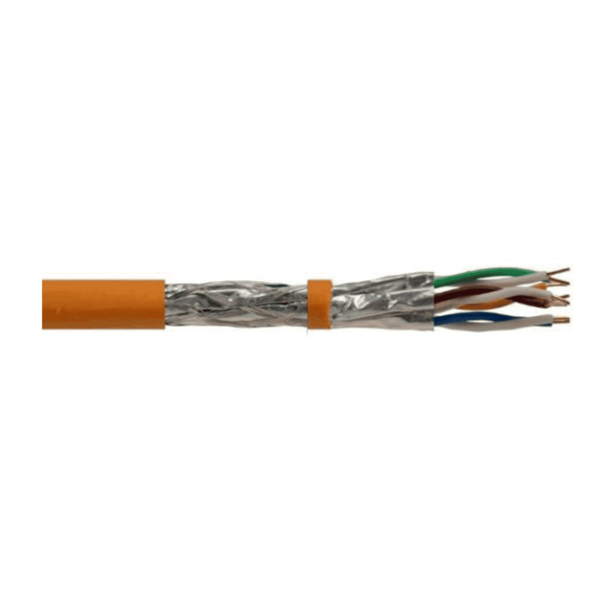 SFX Cat7A S/FTP Cable - 100m, Orange, Low Smoke Zero Halogen (LSZH), High-Speed Networking