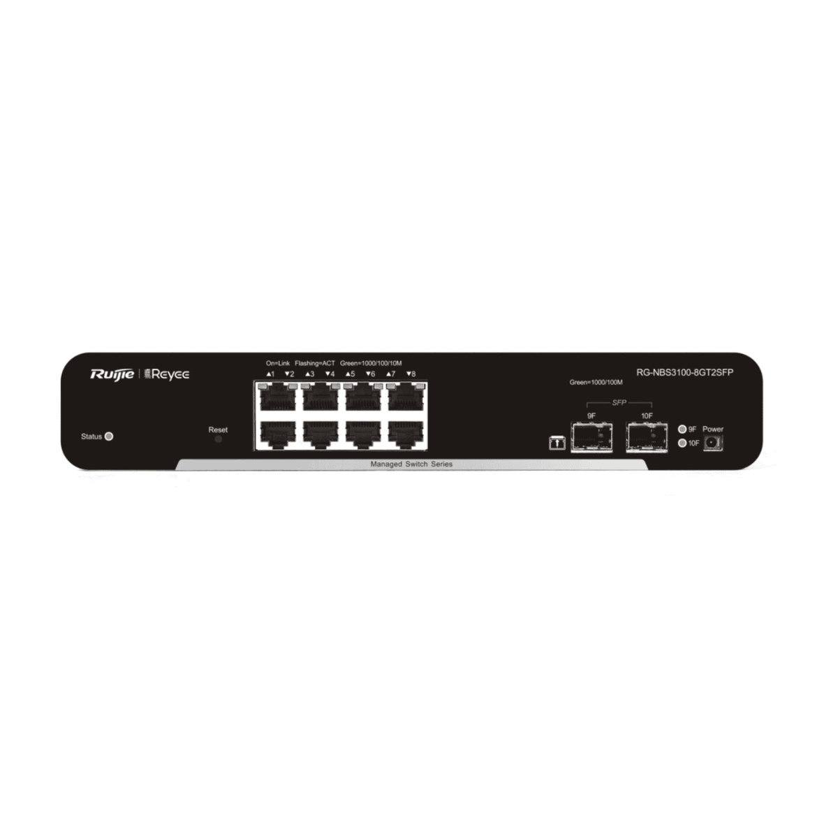 Ruijie RG-NBS3100-8GT2SFP 8-Port Gigabit L2 Cloud-Managed Switch - 2 SFP Uplinks, Desktop Steel Case