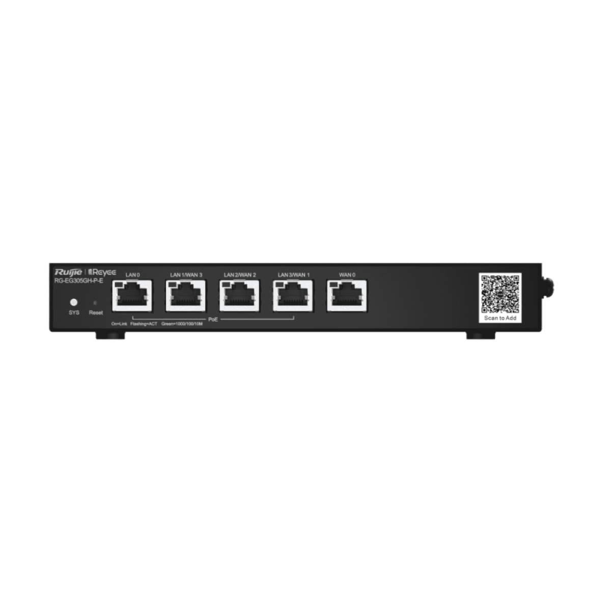 Ruijie RG-EG305GH-P-E 5-Port Full Gigabit PoE Router - Smart Cloud Management, Multi-WAN
