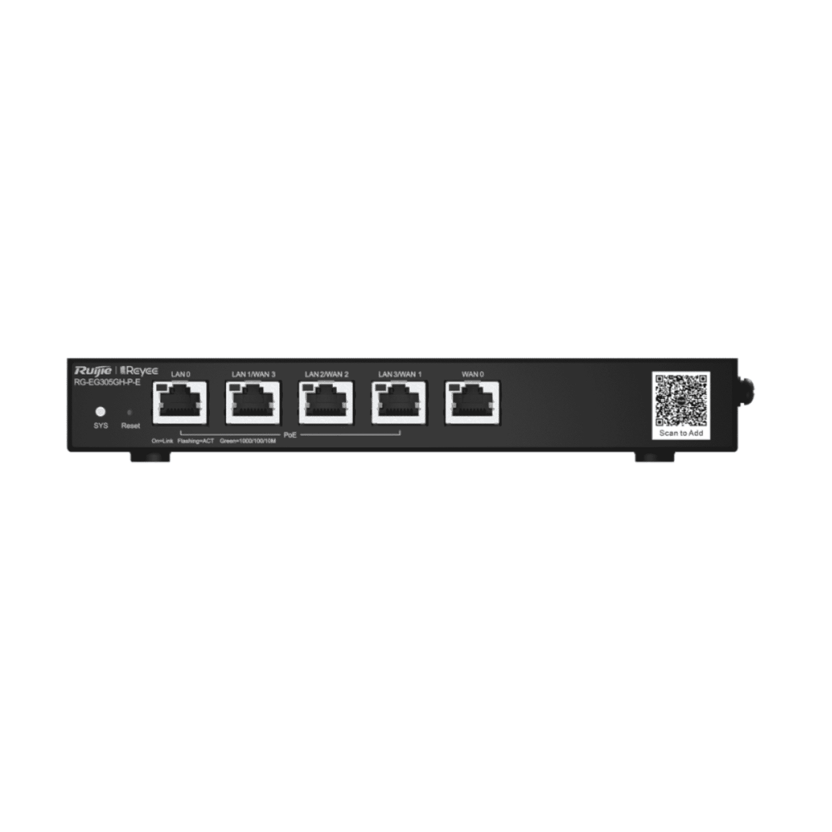 Ruijie RG-EG305GH-P-E 5-Port Full Gigabit PoE Router - Smart Cloud Management, Multi-WAN