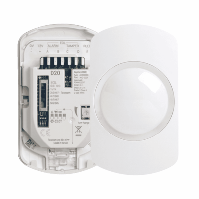 Texecom AKD-0001 Capture D20 20m High Performance Dual-tech PIR White