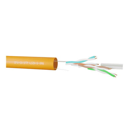 SFX Cables SFX/C6-UTP-LSZH-D-ORG-305 305M CATEGORY 6, 4PR UTP ORANGE LSZH