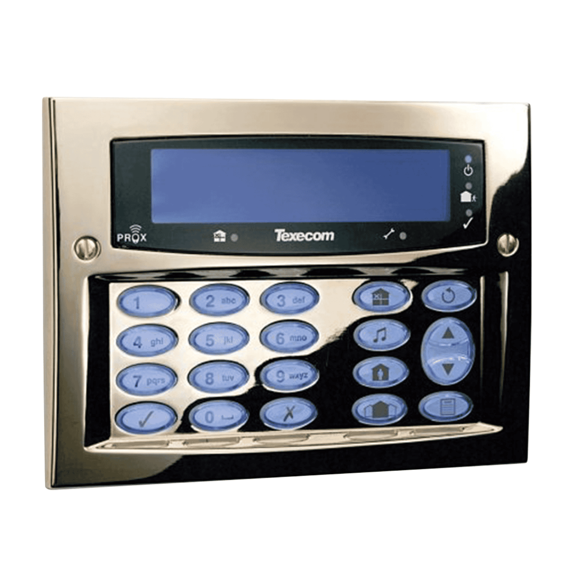 Texecom DBD-0122 Premier Elite FMK Polished Brass Flush Mount LCD Keypad