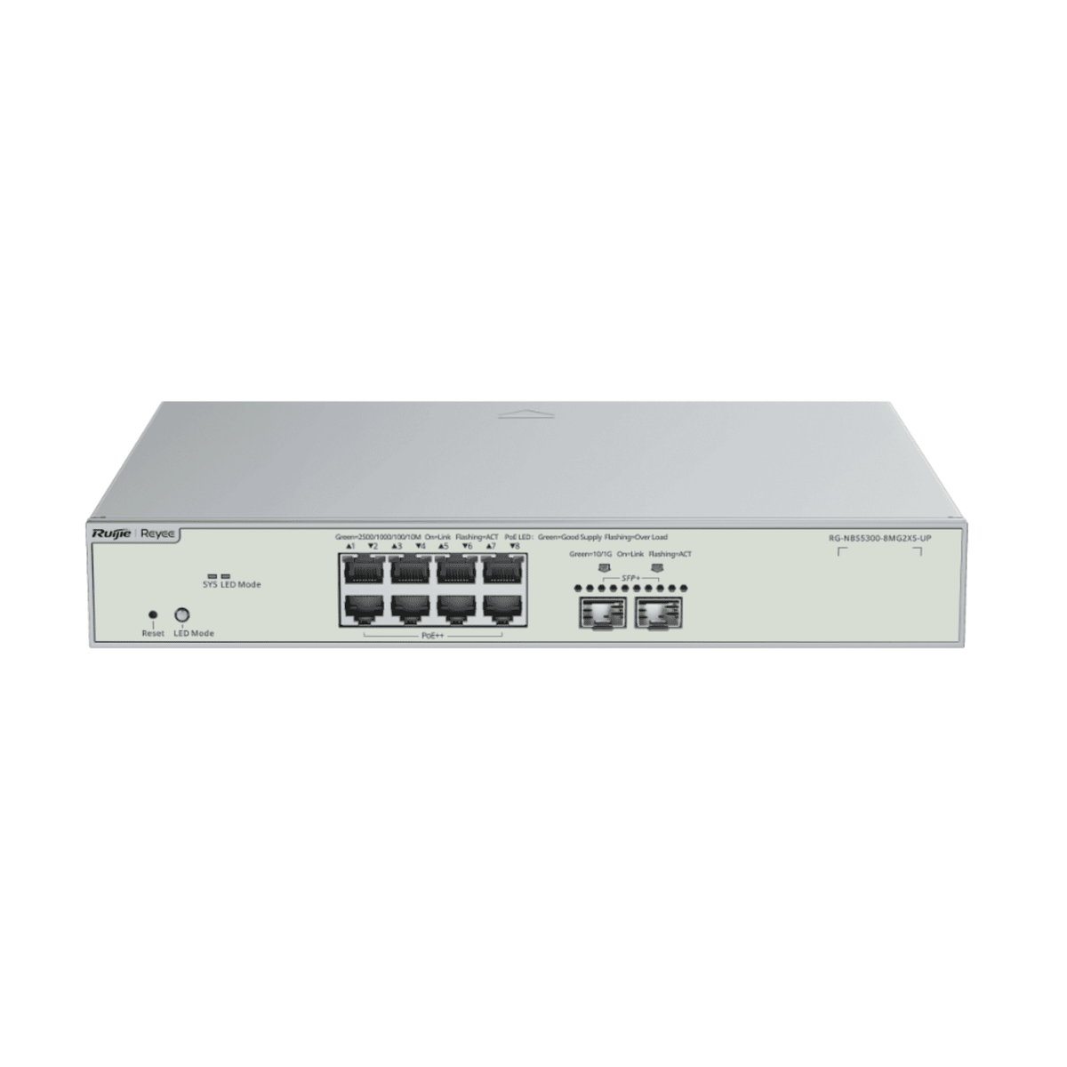 Ruijie RG-NBS5300-8MG2XS-UP – 8-Port 2.5G PoE++ Layer 3 Switch, 2×10G SFP+, 370W PoE Budget