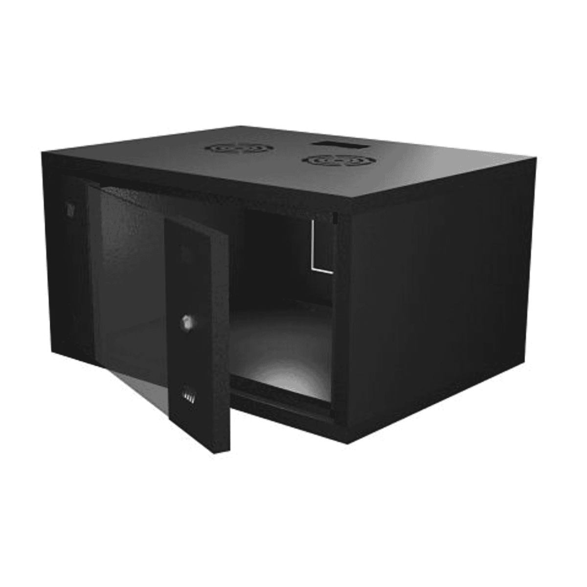 SFX 6U Wall Cabinet - 600x450mm, Black, Lockable Glass Door, Ideal for Networking Equipment